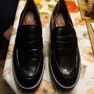 New FRANCO SARTO black Patent Slip Ons- 11 M